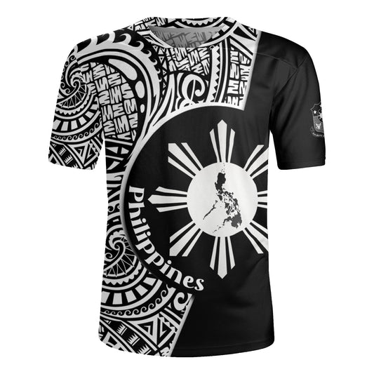 Philippines Filipinos Custom Personalised Rugby Jersey Sun And Map Lauhala Patterns Style