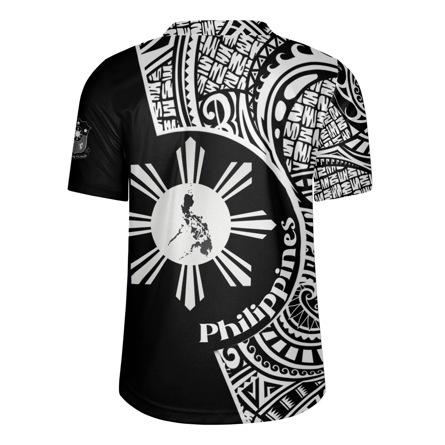 Philippines Filipinos Custom Personalised Rugby Jersey Sun And Map Lauhala Patterns Style