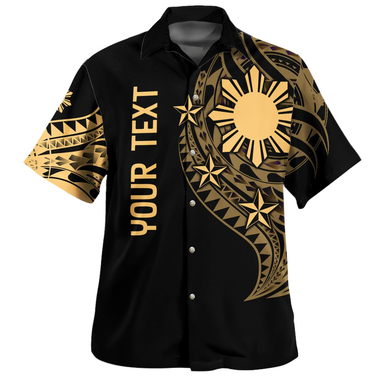 Philippines Filipinos Custom Personalised Hawaiian Shirt Tatau Gold Pattern