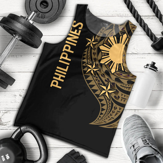 Philippines Filipinos Custom Personalised Tank Top Tatau Gold Pattern