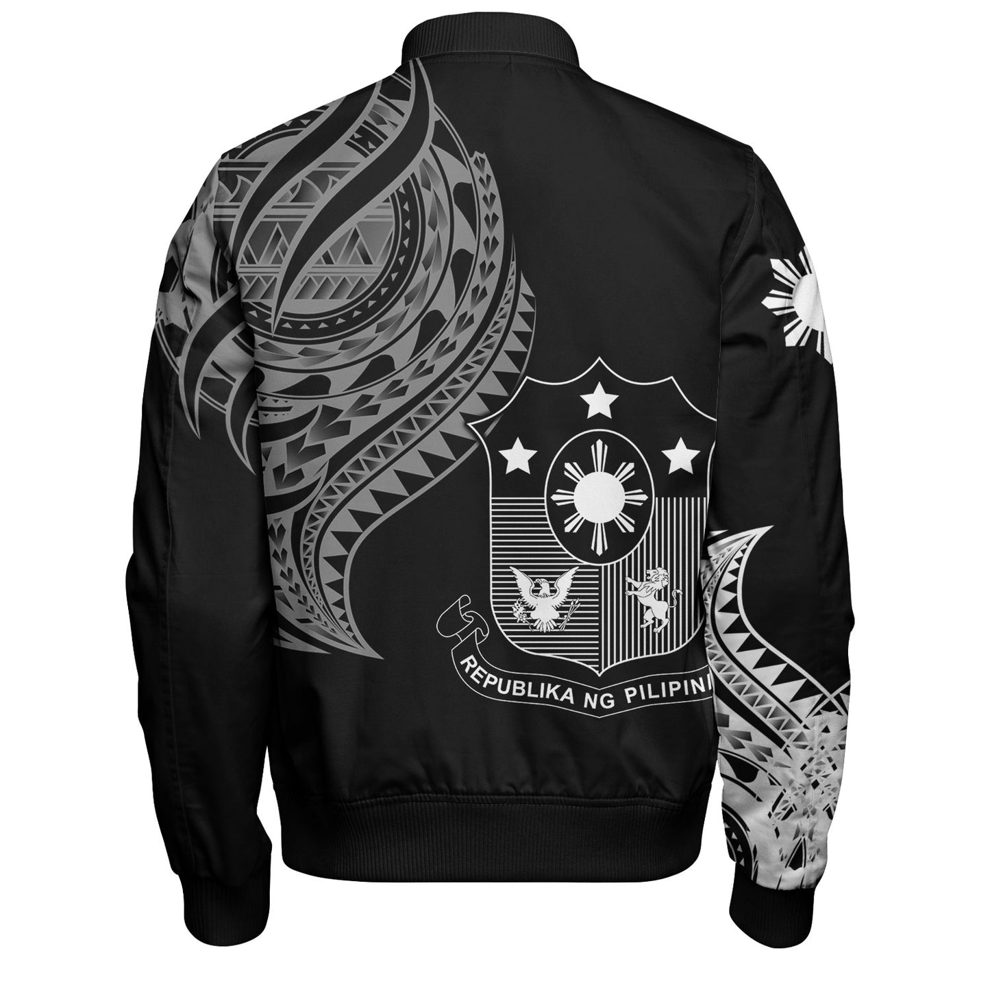 Philippines Filipinos Custom Personalised Bomber Jacket Tatau White Pattern