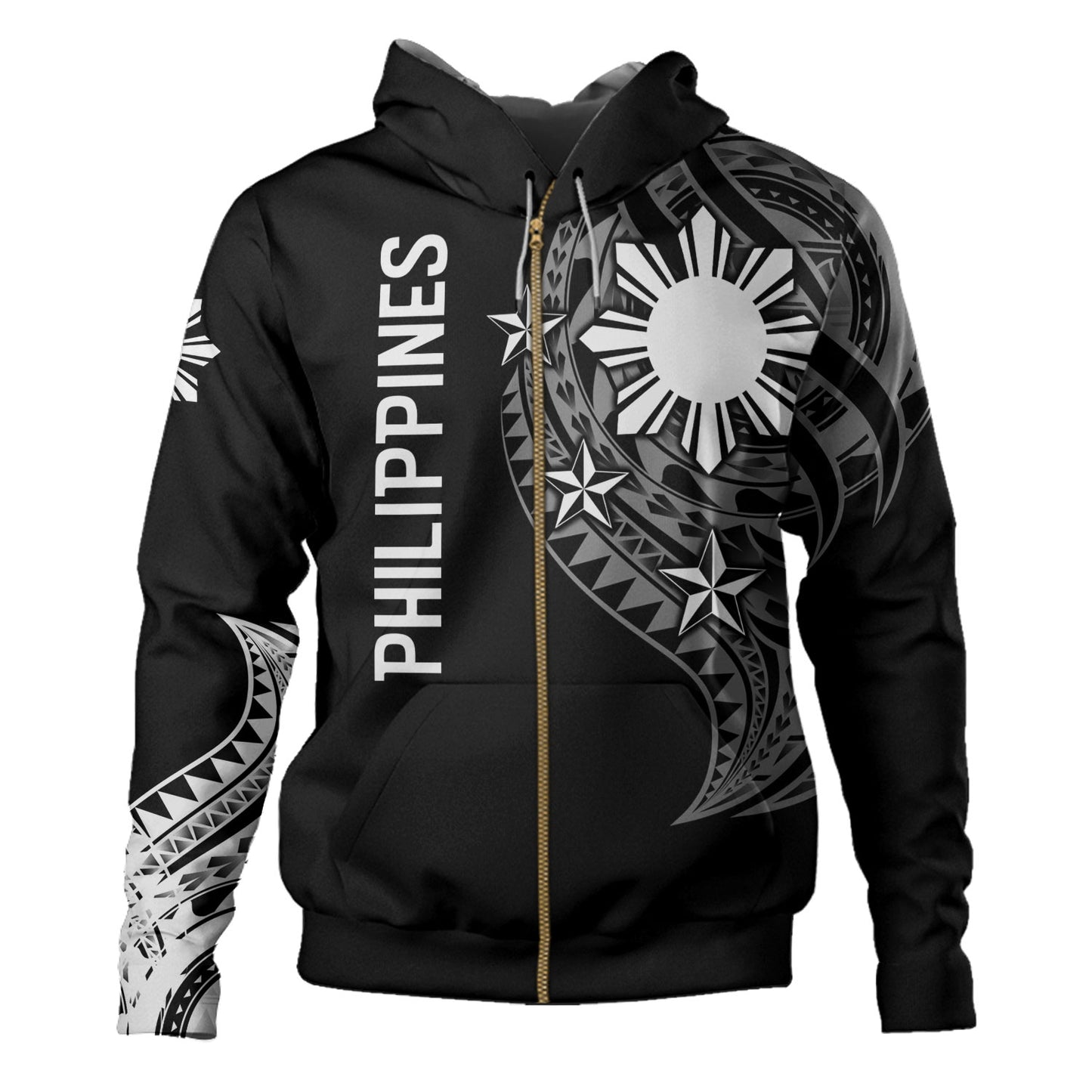 Philippines Filipinos Custom Personalised Hoodie Tatau White Pattern
