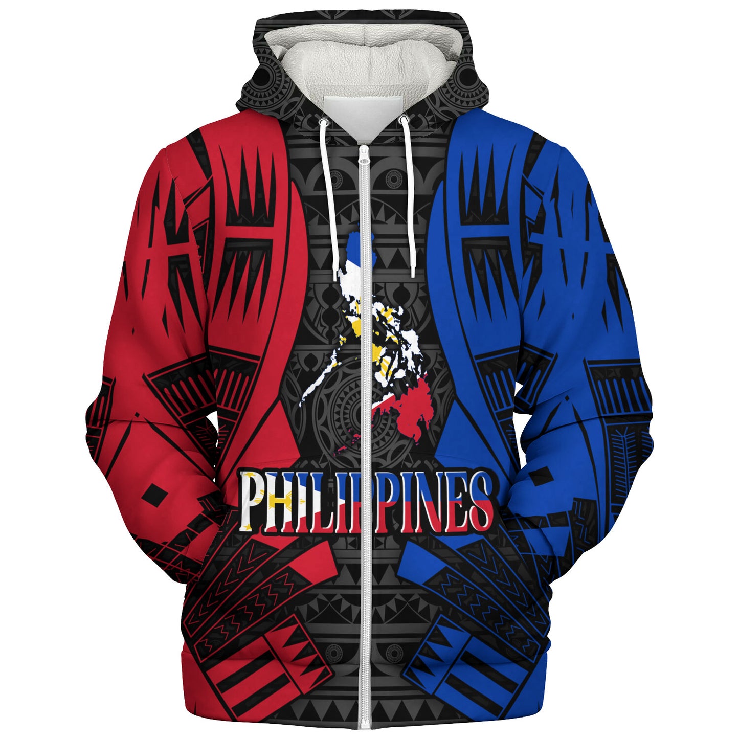 Philippines Filipinos Custom Personalised Sherpa Hoodie Tattoo Style
