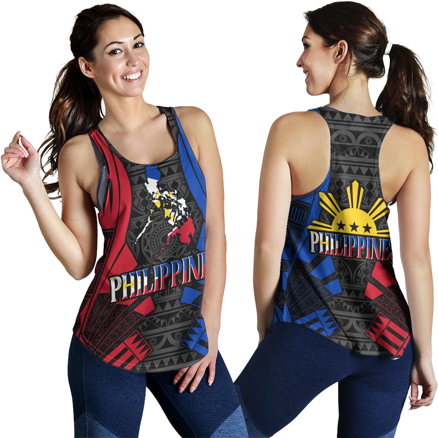 Philippines Filipinos Custom Personalised Women Tank Tattoo Style