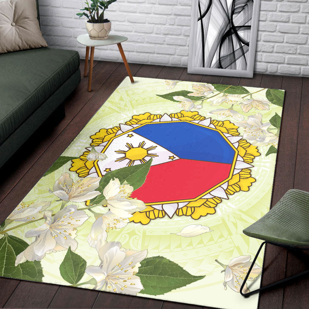 Philippines Filipino Area Rug Filipino Sun And Jasmine Flowers