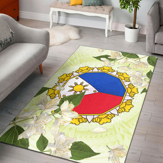 Philippines Filipino Area Rug Filipino Sun And Jasmine Flowers
