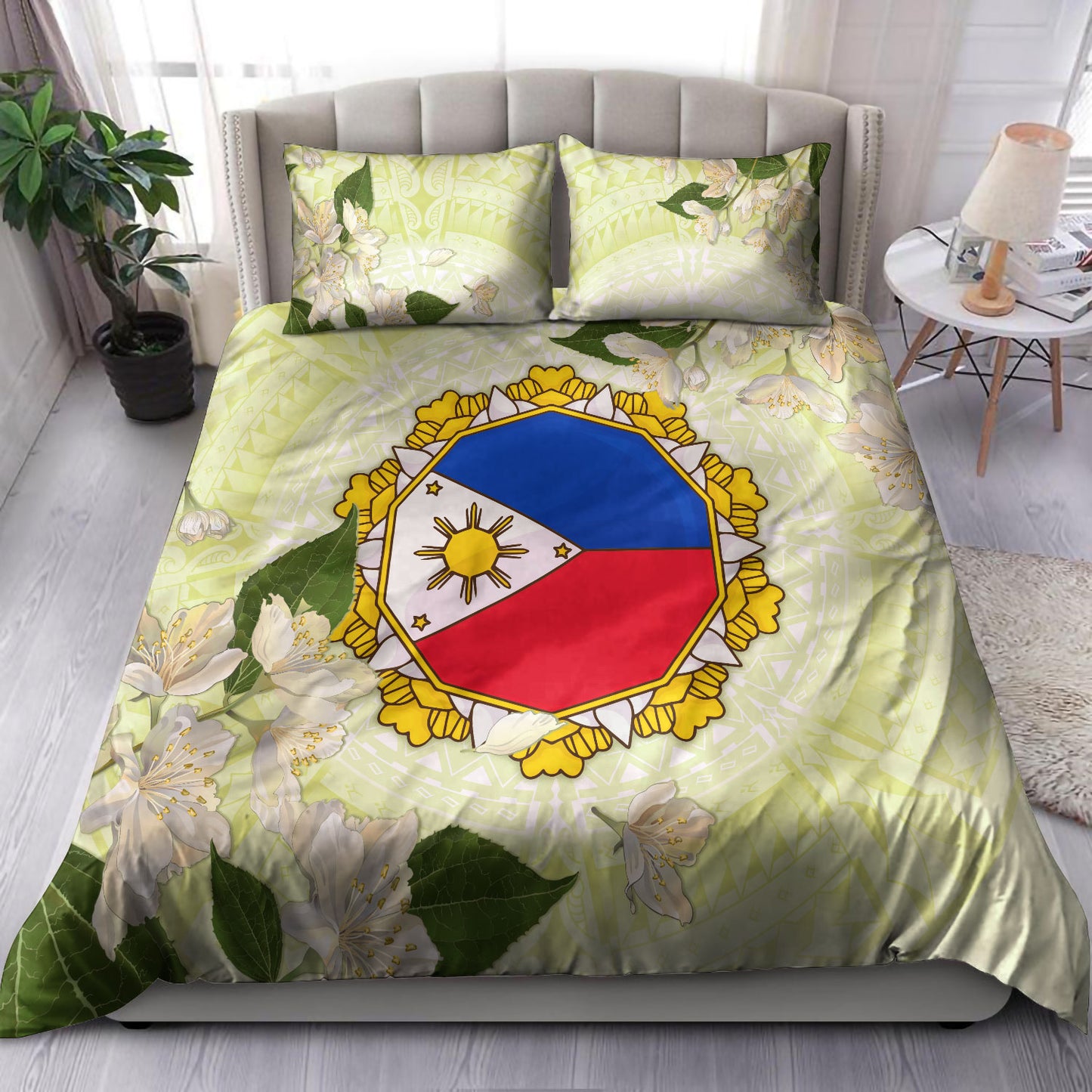 Philippines Filipino Bedding Set Filipino Sun And Jasmine Flowers