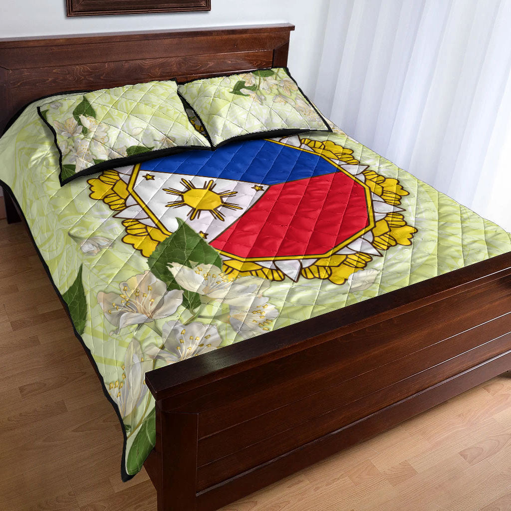 Philippines Filipino Quilt Bed Set Filipino Sun And Jasmine Flowers