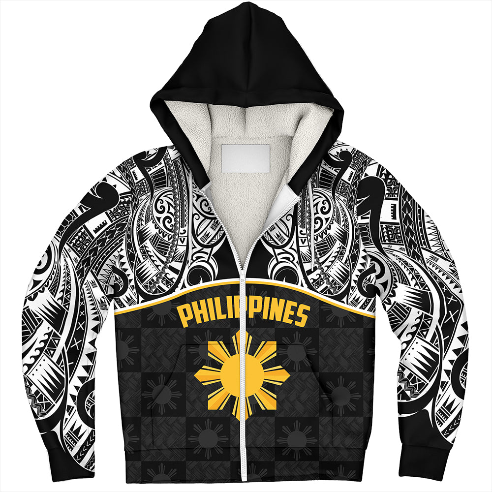 Philippines Filipinos Sherpa Hoodie Tribal Polynesian Demodern Style