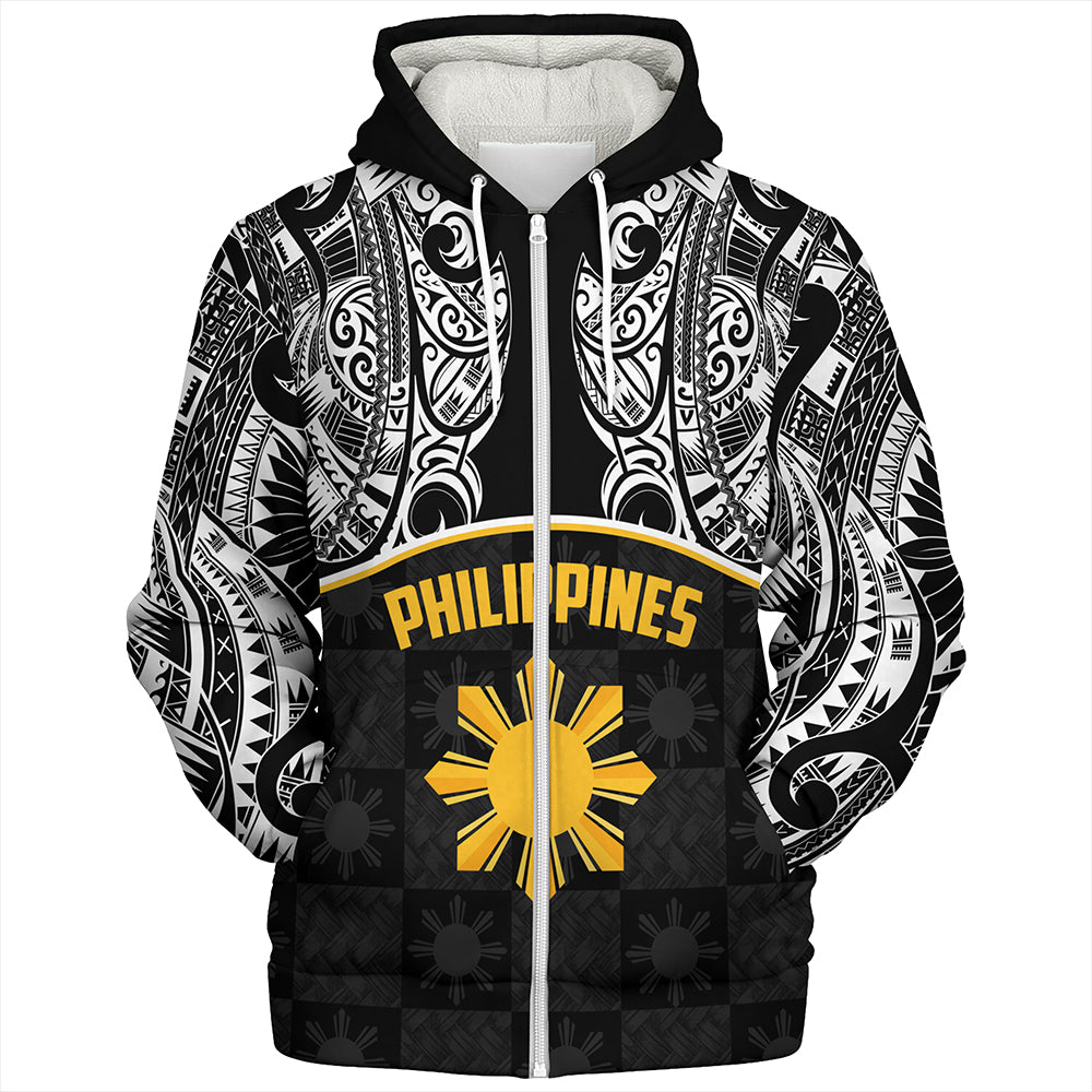 Philippines Filipinos Sherpa Hoodie Tribal Polynesian Demodern Style