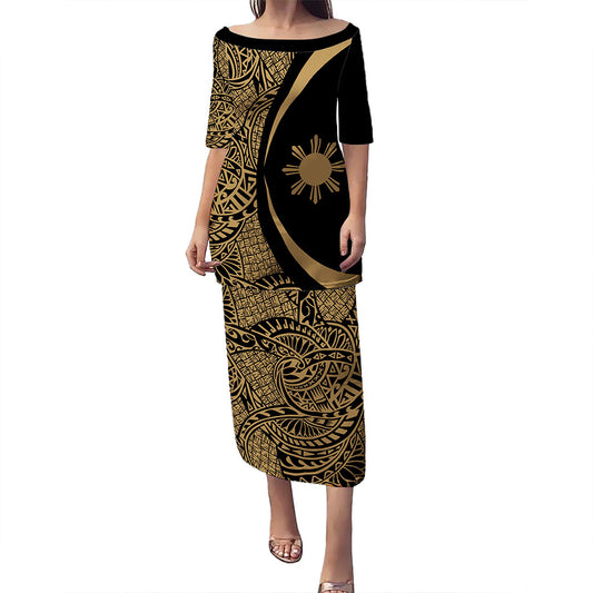 Philippines Filipinos Puletasi Coat Of Arms Lauhala Circle Style
