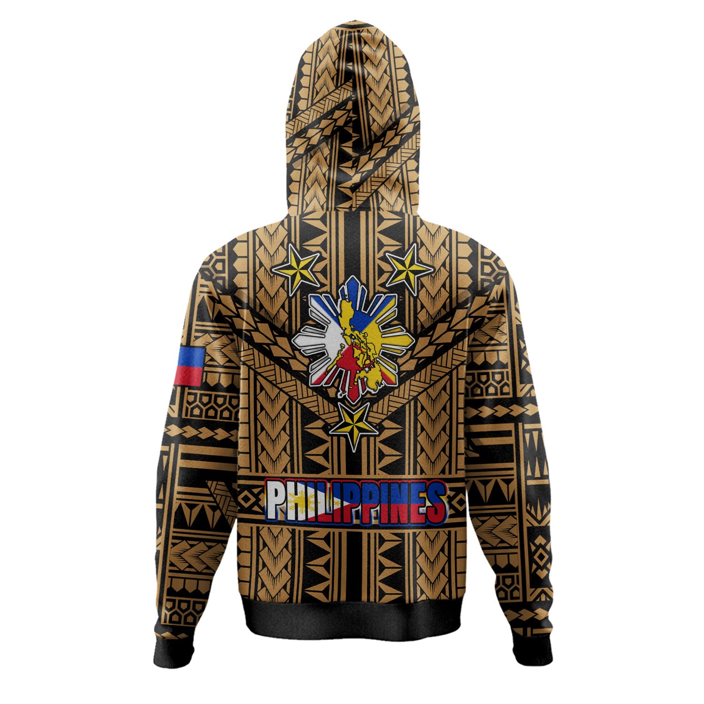 Philippines Hoodie - Filipino Sun And Stars Tribal Tattoo Patterns Style
