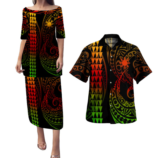 Philippines Filipinos Combo Puletasi And Shirt Kakau Style Reggae