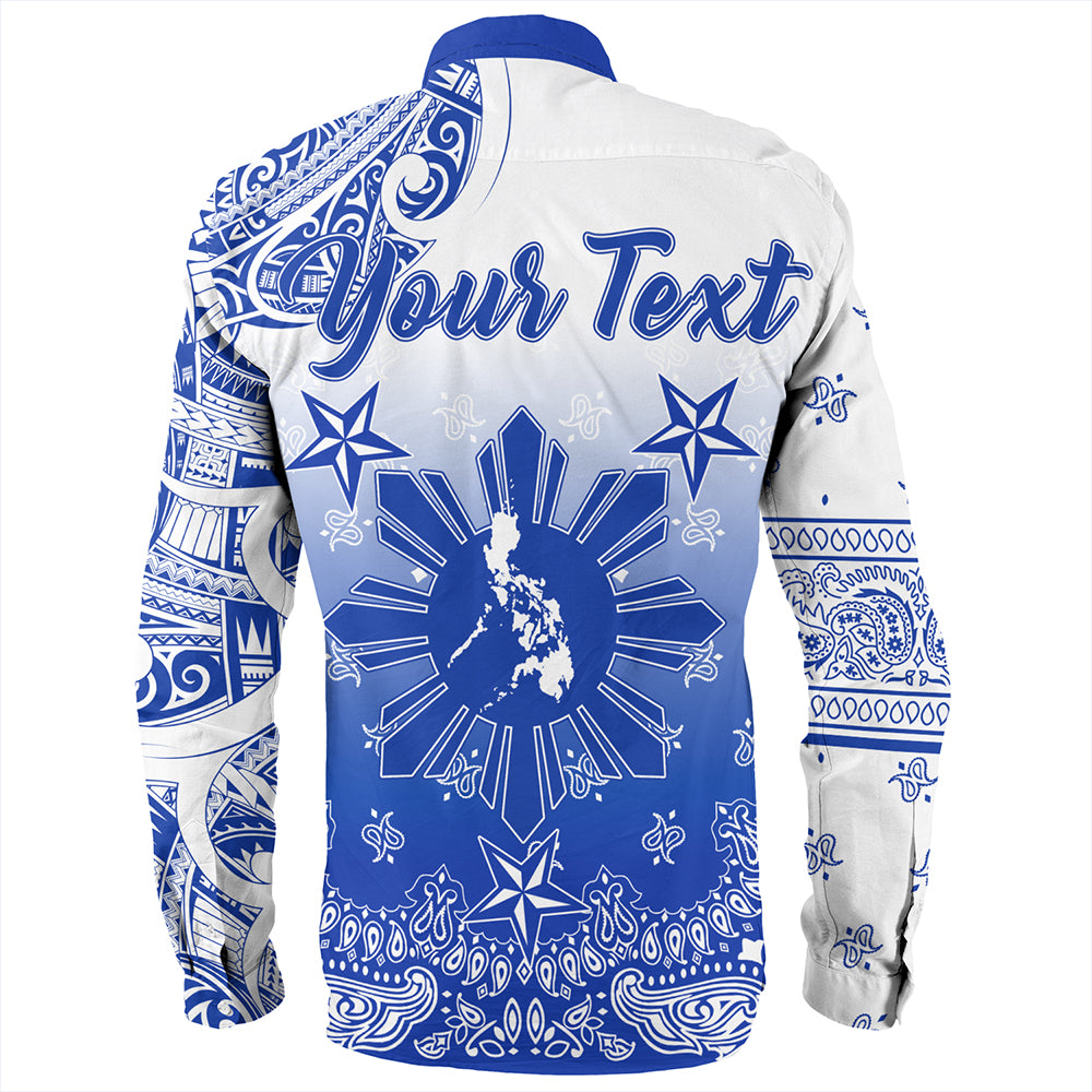 Philippines Long Sleeve Shirt Custom Pattern With Paisley Style