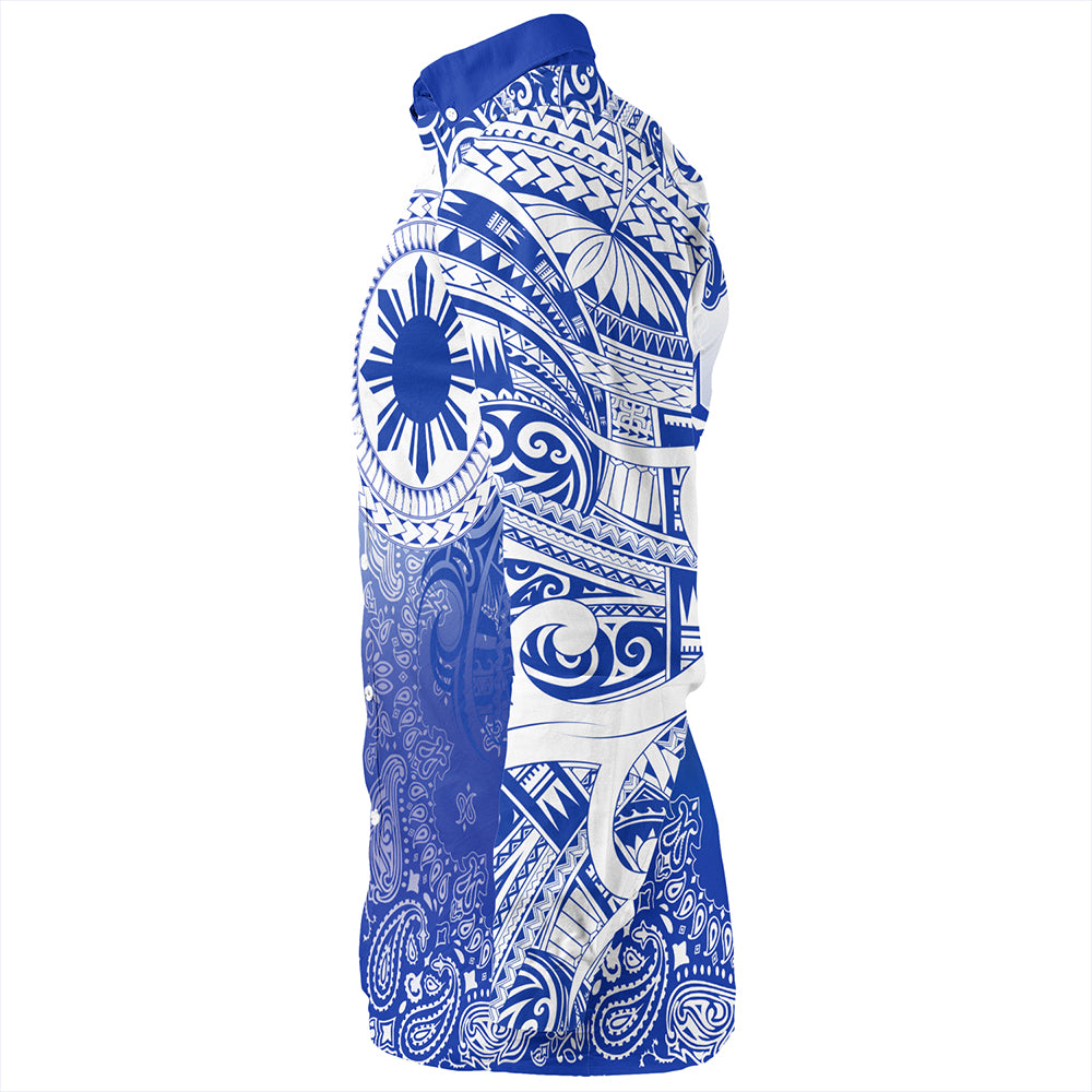 Philippines Long Sleeve Shirt Custom Pattern With Paisley Style