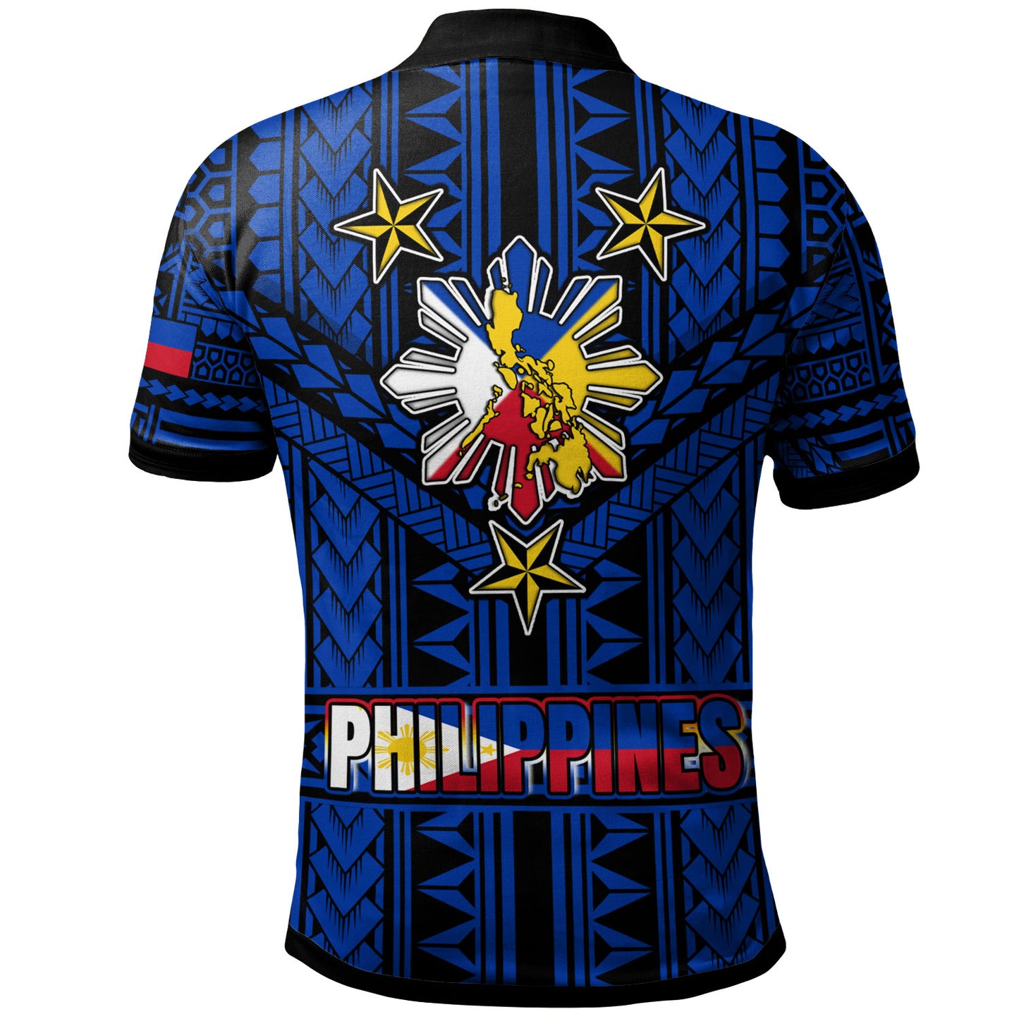Philippines Polo Shirt - Filipino Sun And Stars Tribal Tattoo Patterns Style