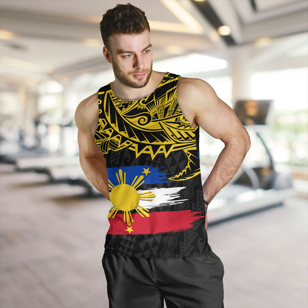 Philippines Filipinos Tank Top Tribal Polynesian Grunge Flag