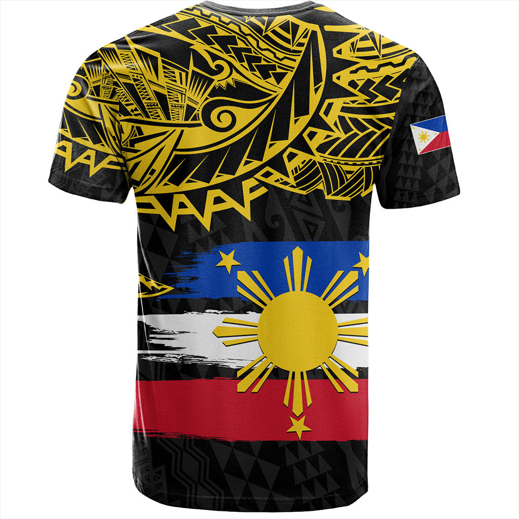 Philippines Filipinos T-Shirt Tribal Polynesian Grunge Flag