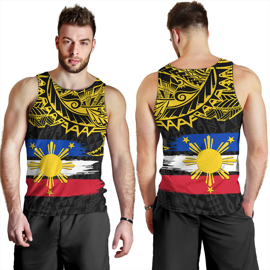 Philippines Filipinos Tank Top Tribal Polynesian Grunge Flag