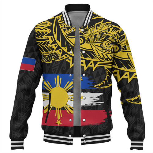 Philippines Filipinos Baseball Jacket Tribal Polynesian Grunge Flag