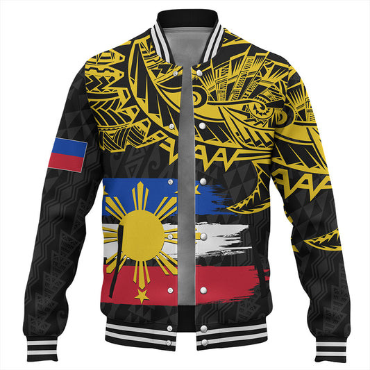 Philippines Filipinos Baseball Jacket Tribal Polynesian Grunge Flag