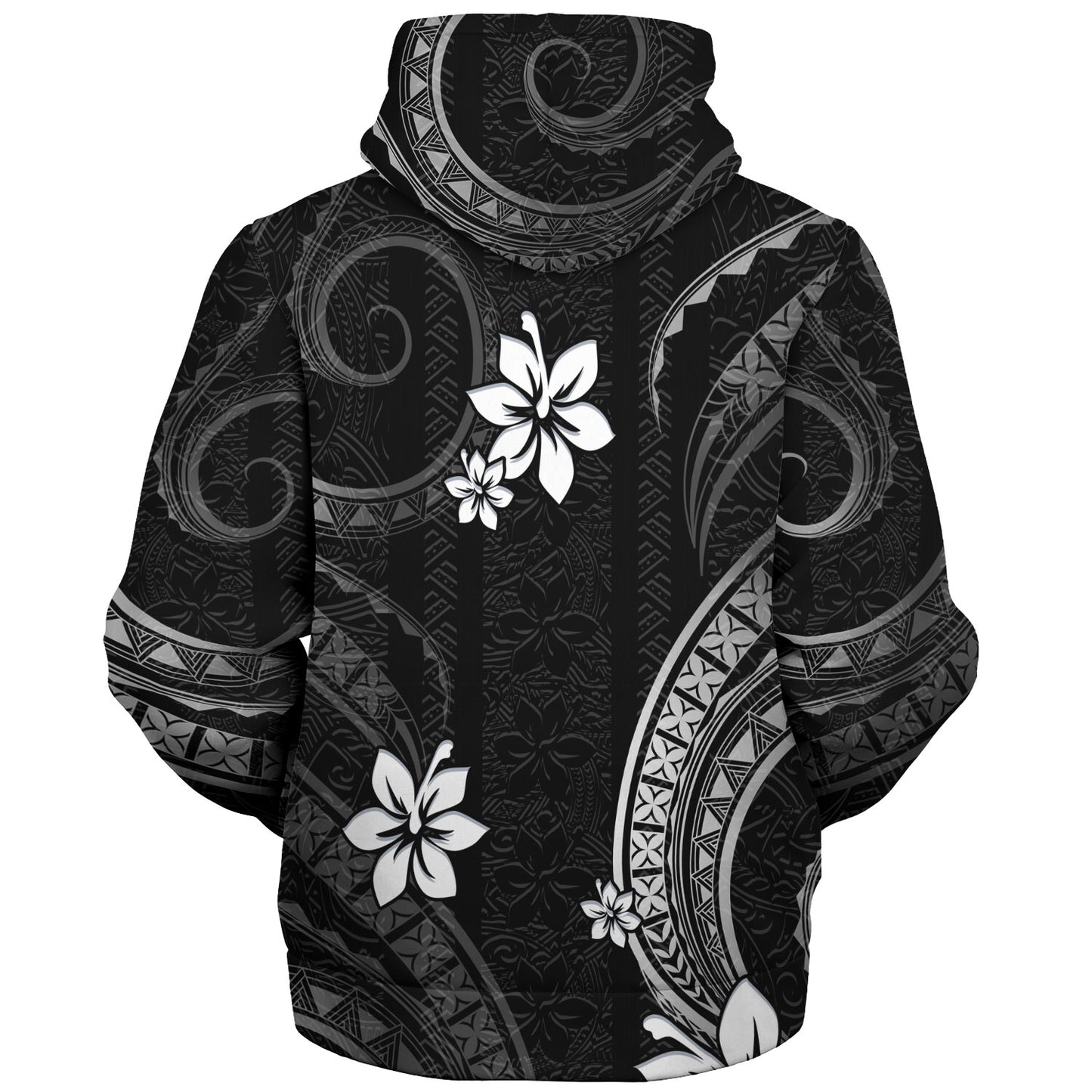 Philippines Filipinos Sherpa Hoodie Philippines White Hibiscus Flowers Tribal Pattern