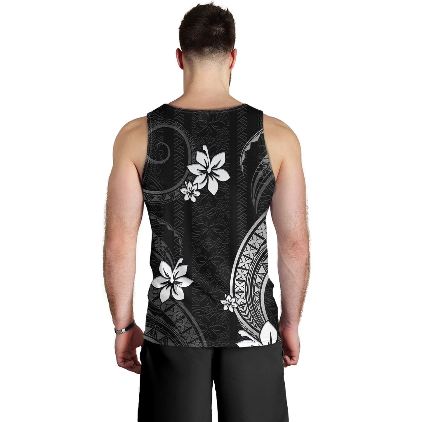 Philippines Filipinos Tank Top Philippines White Hibiscus Flowers Tribal Pattern