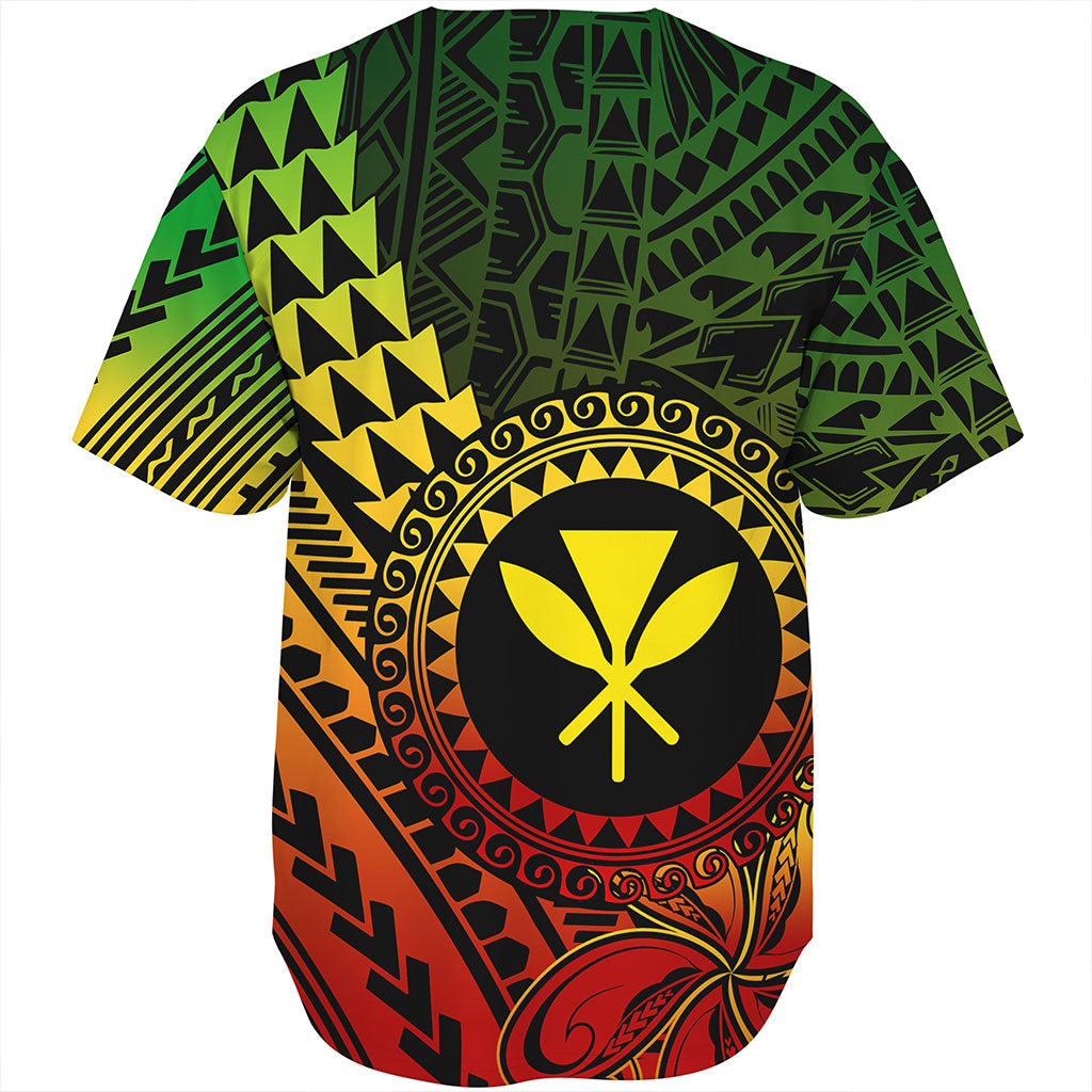 Hawaii Baseball Shirt Polynesian Style With Coat Of Arms And Map