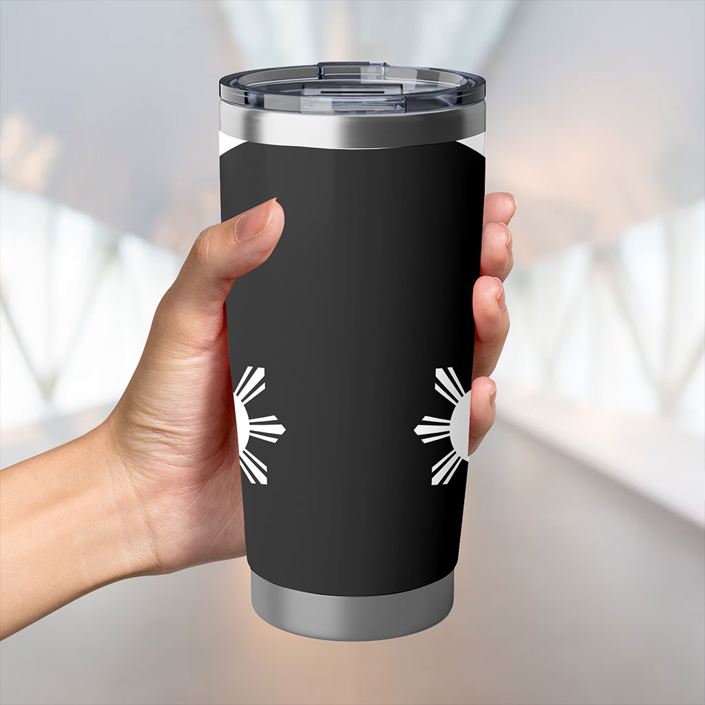 Philippines Filipinos Tumbler Lauhala Circle Style White