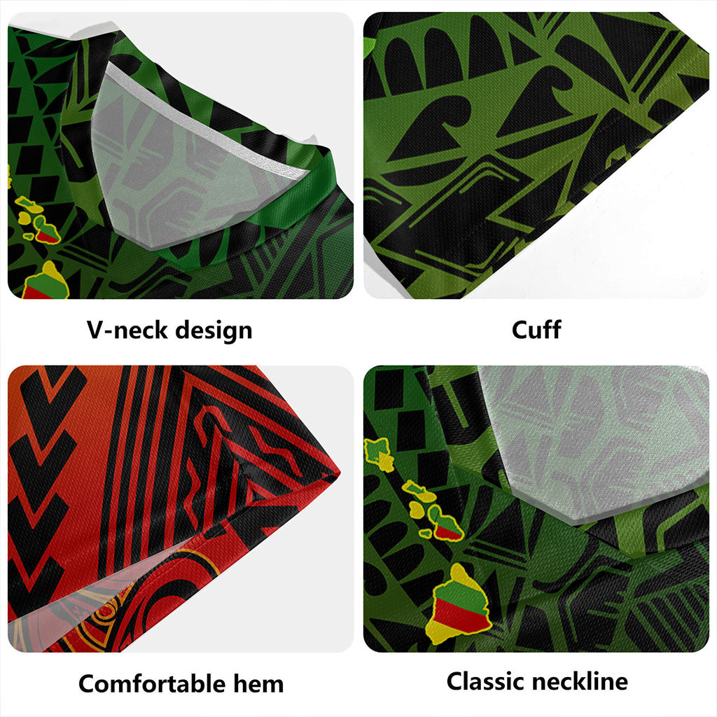 Hawaii Rugby Jersey Polynesian Style With Coat Of Arms And Map