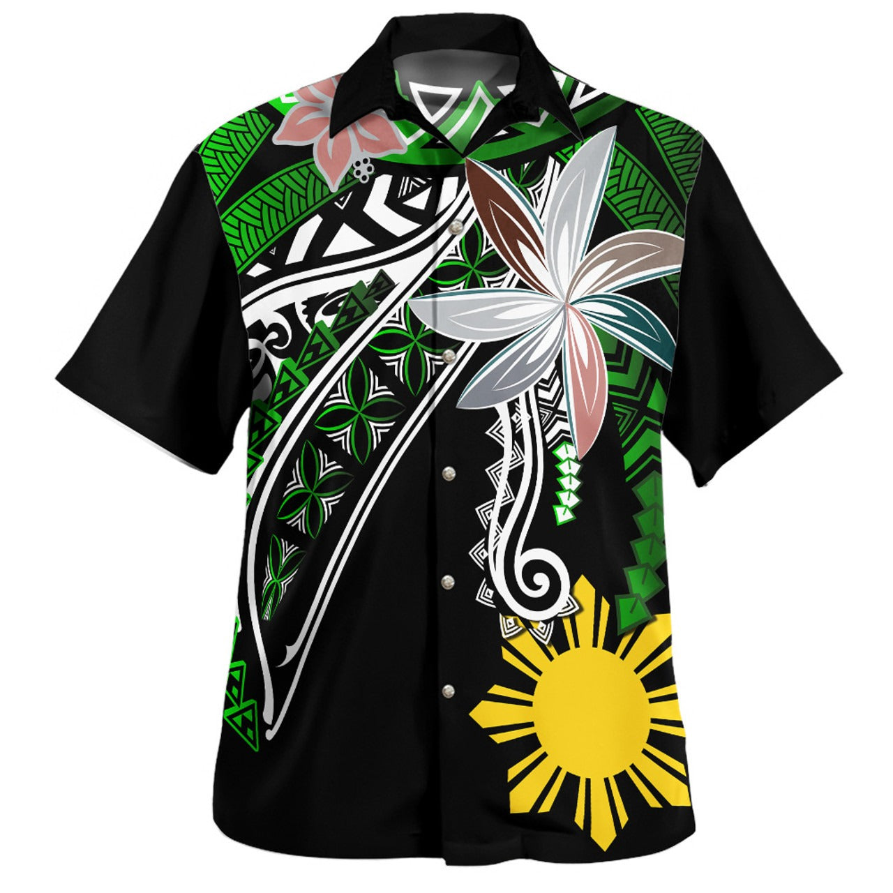 Philippines Filipinos Hawaiian Shirt Custom Personalised Fanciful Forest Green