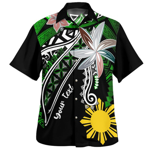 Philippines Filipinos Hawaiian Shirt Custom Personalised Fanciful Forest Green