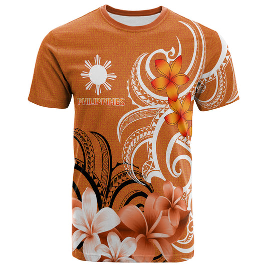 Philippines Filipinos T-Shirt Custom Personalised Floral Spirit Orange