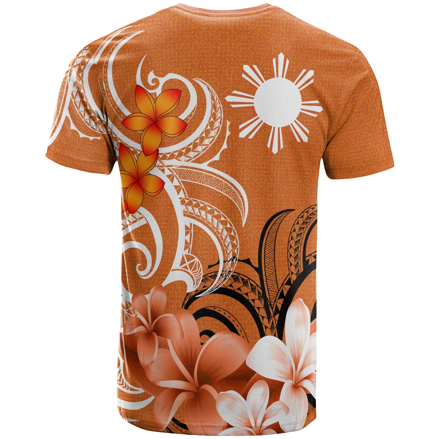 Philippines Filipinos T-Shirt Custom Personalised Floral Spirit Orange