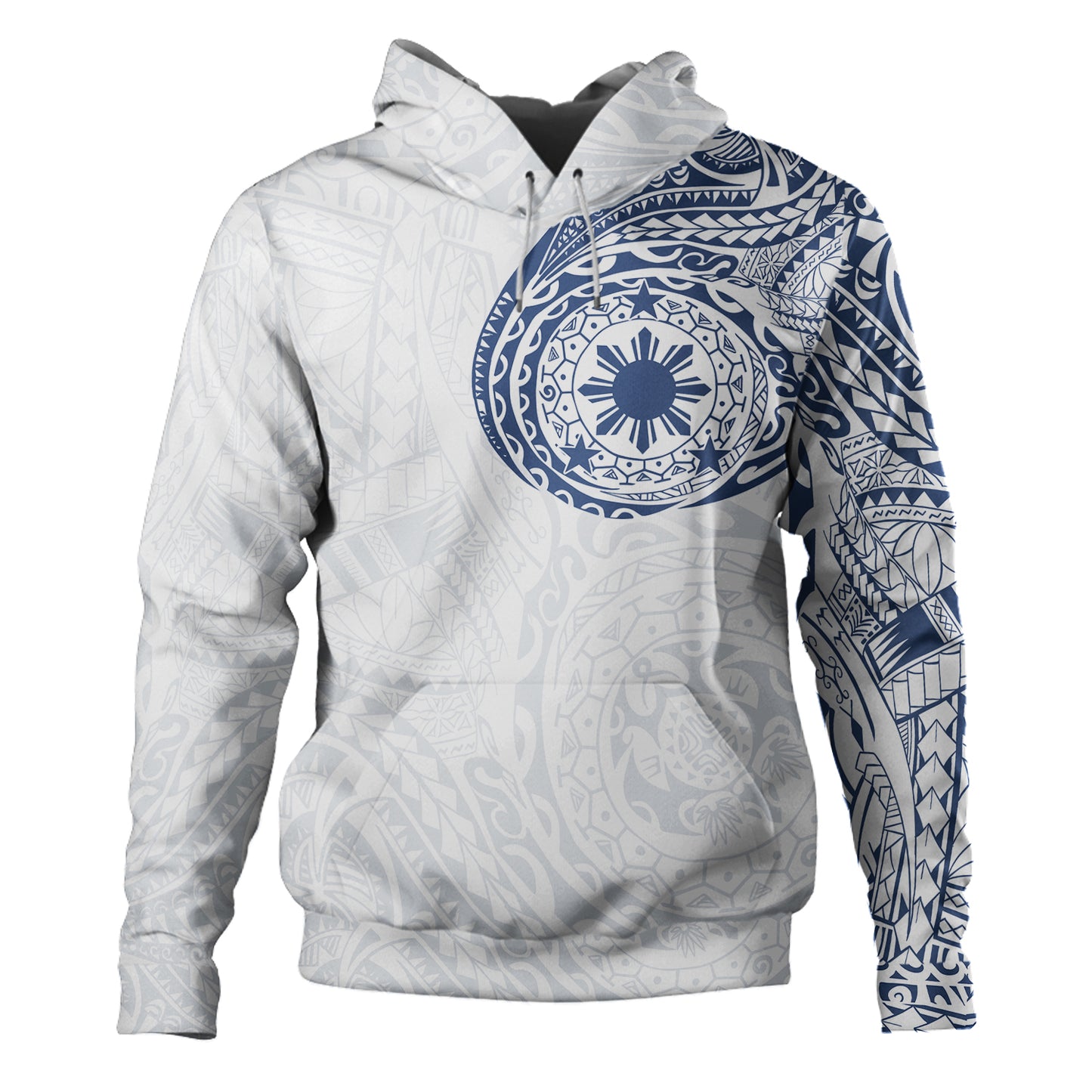 Philippines Filipinos Polynesian Tattoo Style Hoodie White