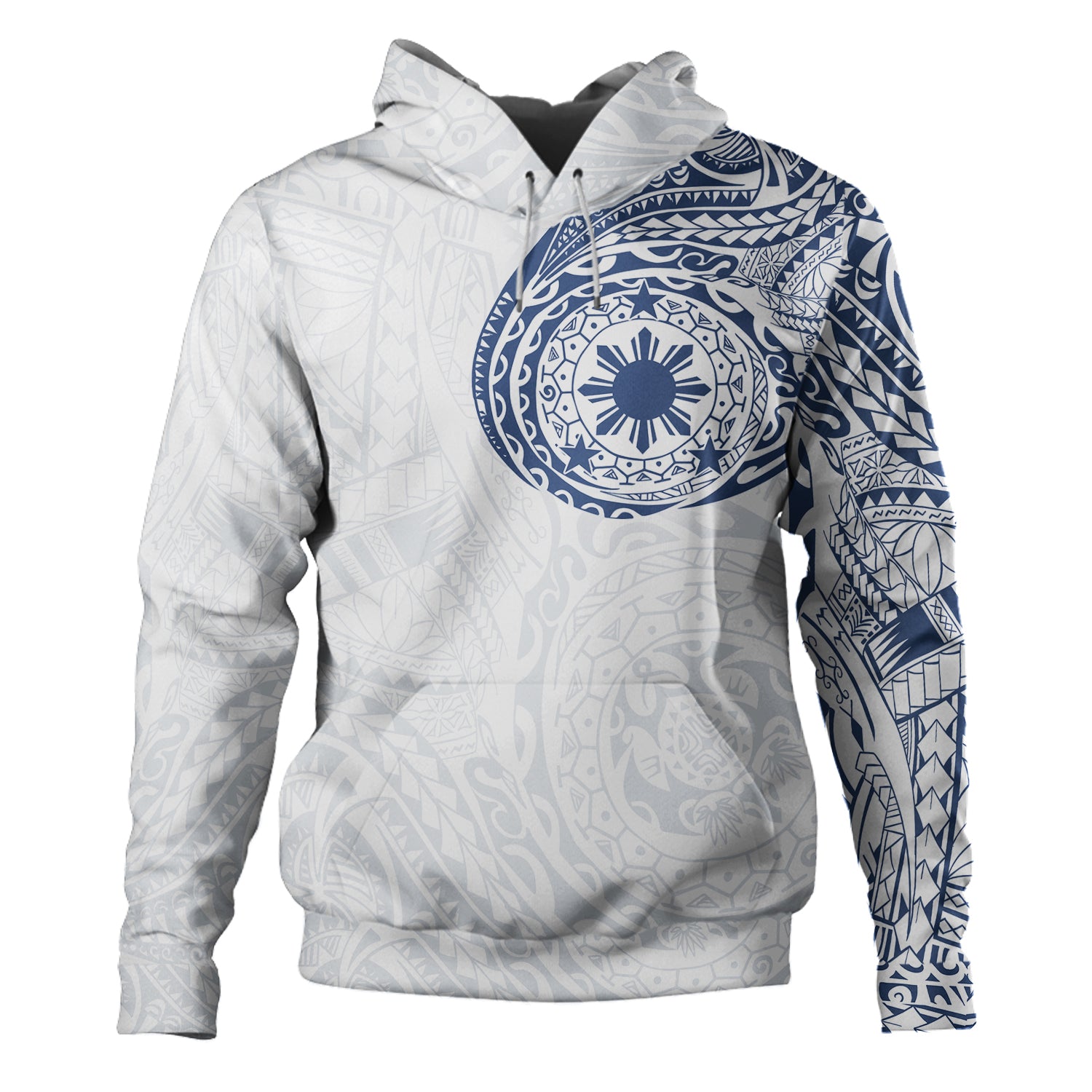Philippines Filipinos Polynesian Tattoo Style Hoodie White
