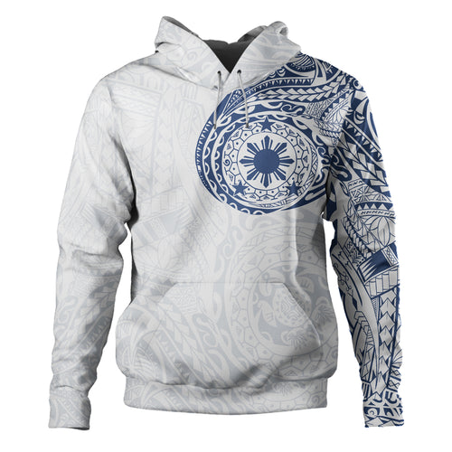 Philippines Filipinos Polynesian Tattoo Style Hoodie White