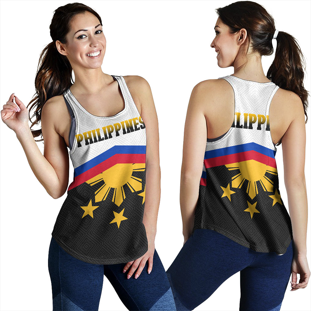 Philippines Filipinos Women Tank Sport Style Pattern Yakan Fabric