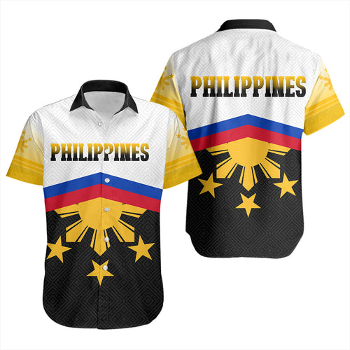 Philippines Filipinos Short Sleeve Shirt Sport Style Pattern Yakan Fabric