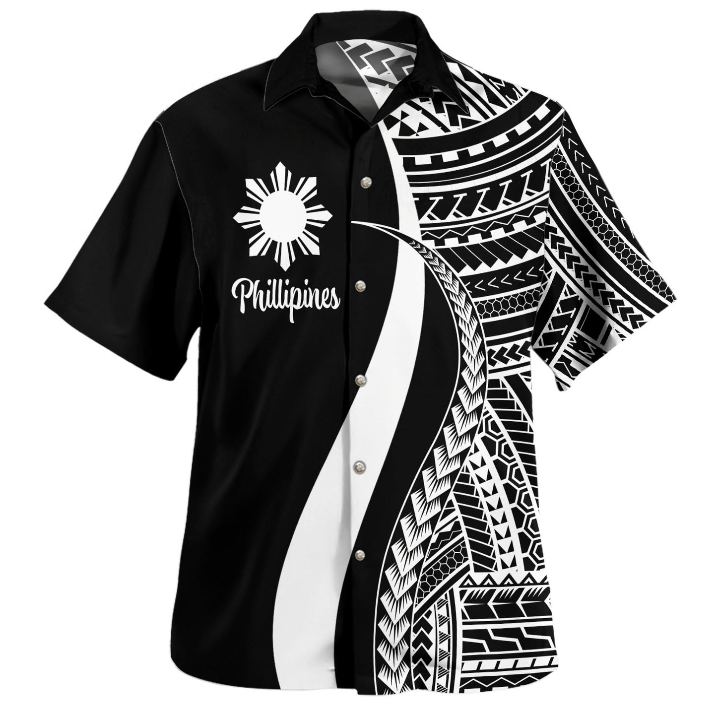 Philippines Filipinos Custom Personalised Hawaiian Shirt Polynesian Tentacle Tribal Pattern