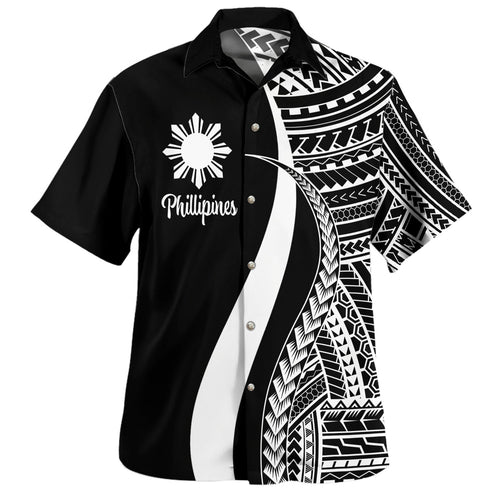 Philippines Filipinos Custom Personalised Hawaiian Shirt Polynesian Tentacle Tribal Pattern