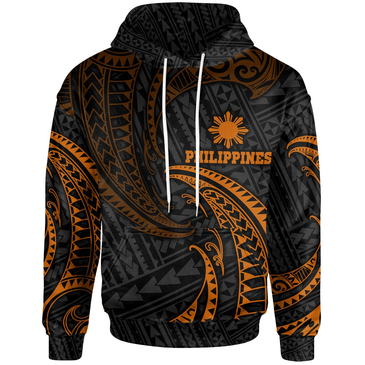 Philippines Hoodie - Gold Tribal Wave