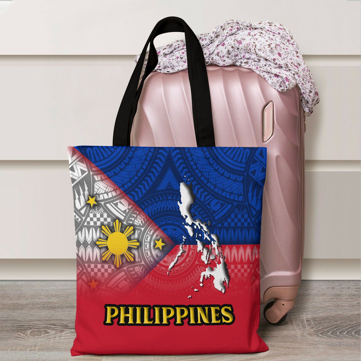 Philippines Filipino Map And Flag Color Style Tote Bags