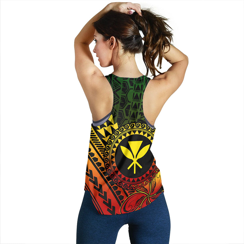 Hawaii Women Tank Polynesian Style With Coat Of Arms And Map