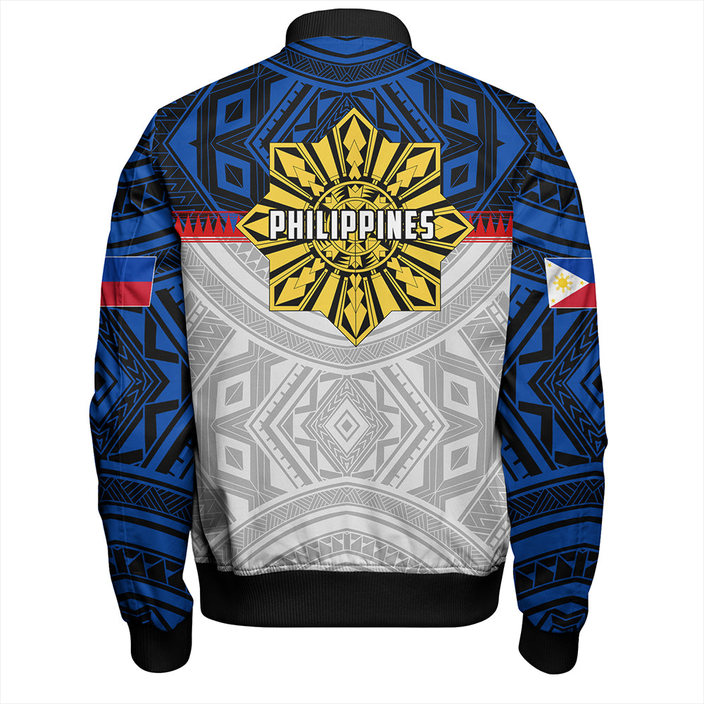 Philippines Bomber Jacket Filipino Tribal Sun Flag