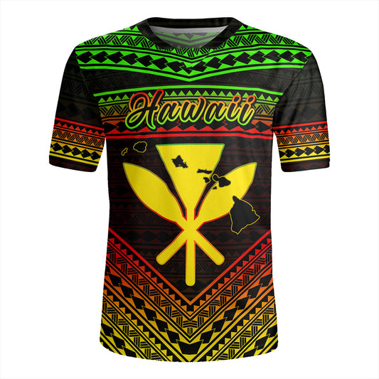 Hawaii Rugby Jersey Polynesian Pattern With Map And Coat Of Arms