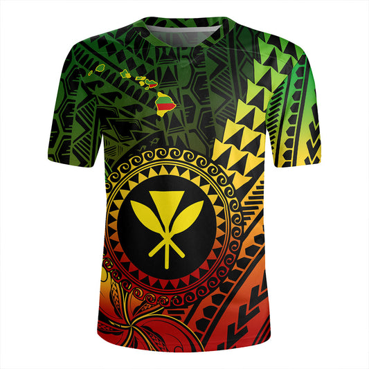 Hawaii Rugby Jersey Polynesian Style With Coat Of Arms And Map