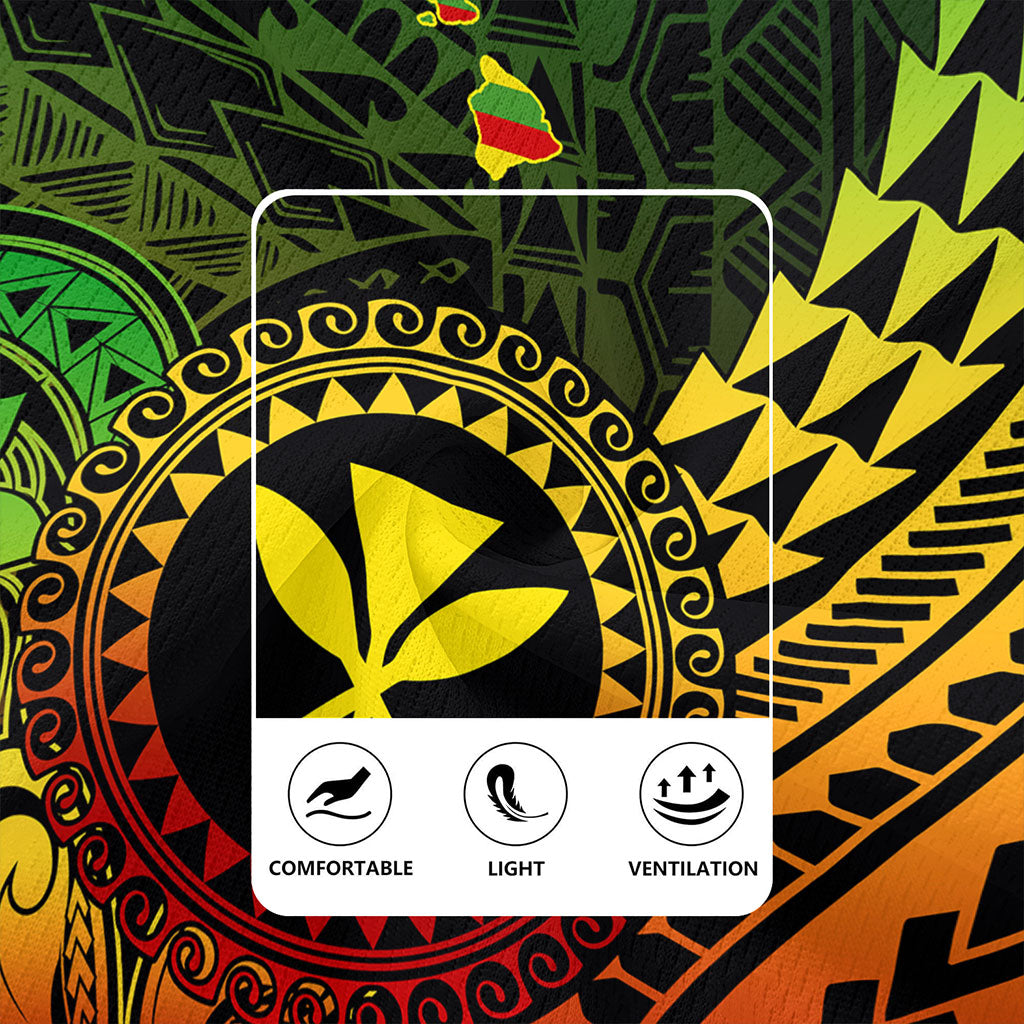 Hawaii Rugby Jersey Polynesian Style With Coat Of Arms And Map