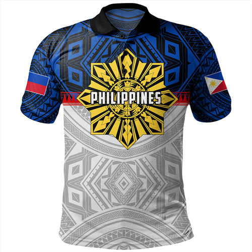 Philippines Polo Shirt Filipino Tribal Sun Flag