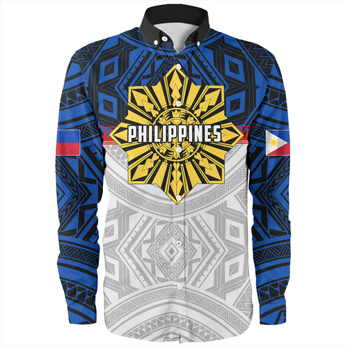 Philippines Long Sleeve Shirt Filipino Tribal Sun Flag